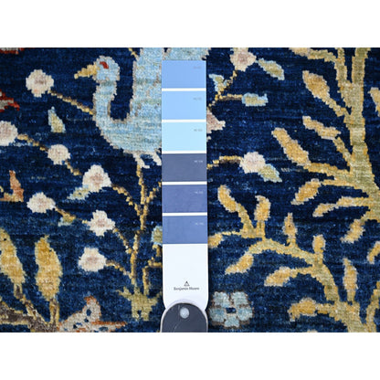 Oushak And Peshawar Wool Hand Knotted Rug Blue 10.1x13.2 -O088309