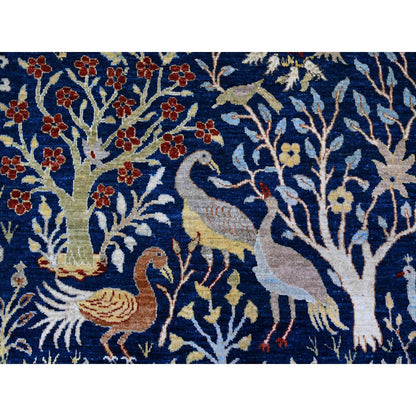 Oushak And Peshawar Wool Hand Knotted Rug Blue 10.1x13.2 -O088309