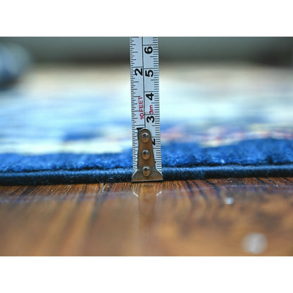 Oushak And Peshawar Wool Hand Knotted Rug Blue No Border 3.9X6.1 -O088320