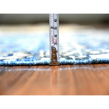 Mamluk Wool Hand Knotted Rug Blue No Border 4.0X9.10 -O088329