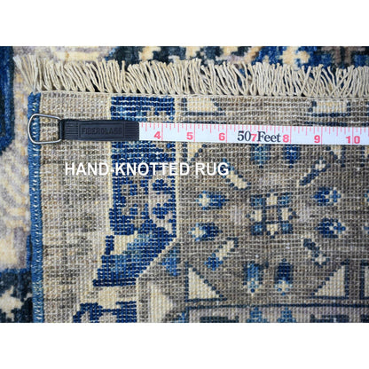 Mamluk Wool Hand Knotted Rug Blue No Border 4.0X9.10 -O088329