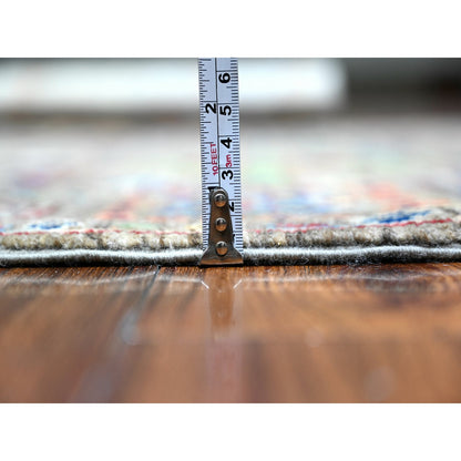 Oushak And Peshawar Wool Hand Knotted Rug Grey Gray 4.1X5.7 -O088331