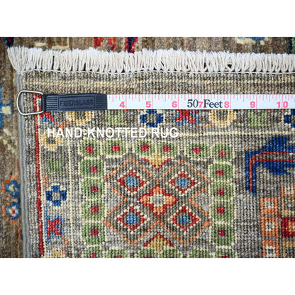 Oushak And Peshawar Wool Hand Knotted Rug Grey Gray 4.1X5.7 -O088331