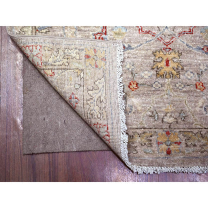 Oushak And Peshawar Wool Hand Knotted Rug Grey Gray 3.1X13.9 -O088332