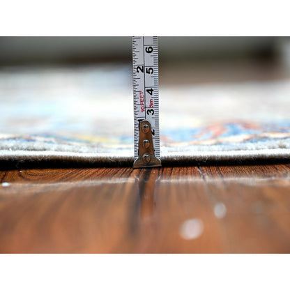 Oushak And Peshawar Wool Hand Knotted Rug Grey Blue 2.6X7.9 -O088333