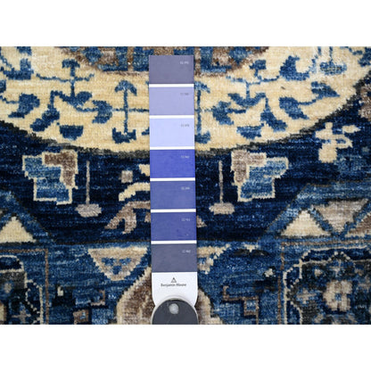 Mamluk Wool Hand Knotted Rug Blue No Border 2.6X6.8 -O088334