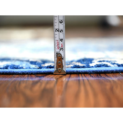 Mamluk Wool Hand Knotted Rug Blue No Border 2.6X6.8 -O088334