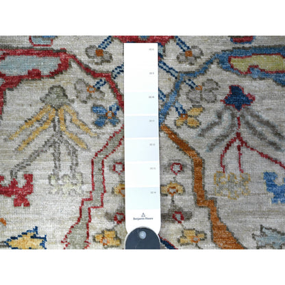 Oushak And Peshawar Wool Hand Knotted Rug Grey Grey 3.0X9.5 -O088335