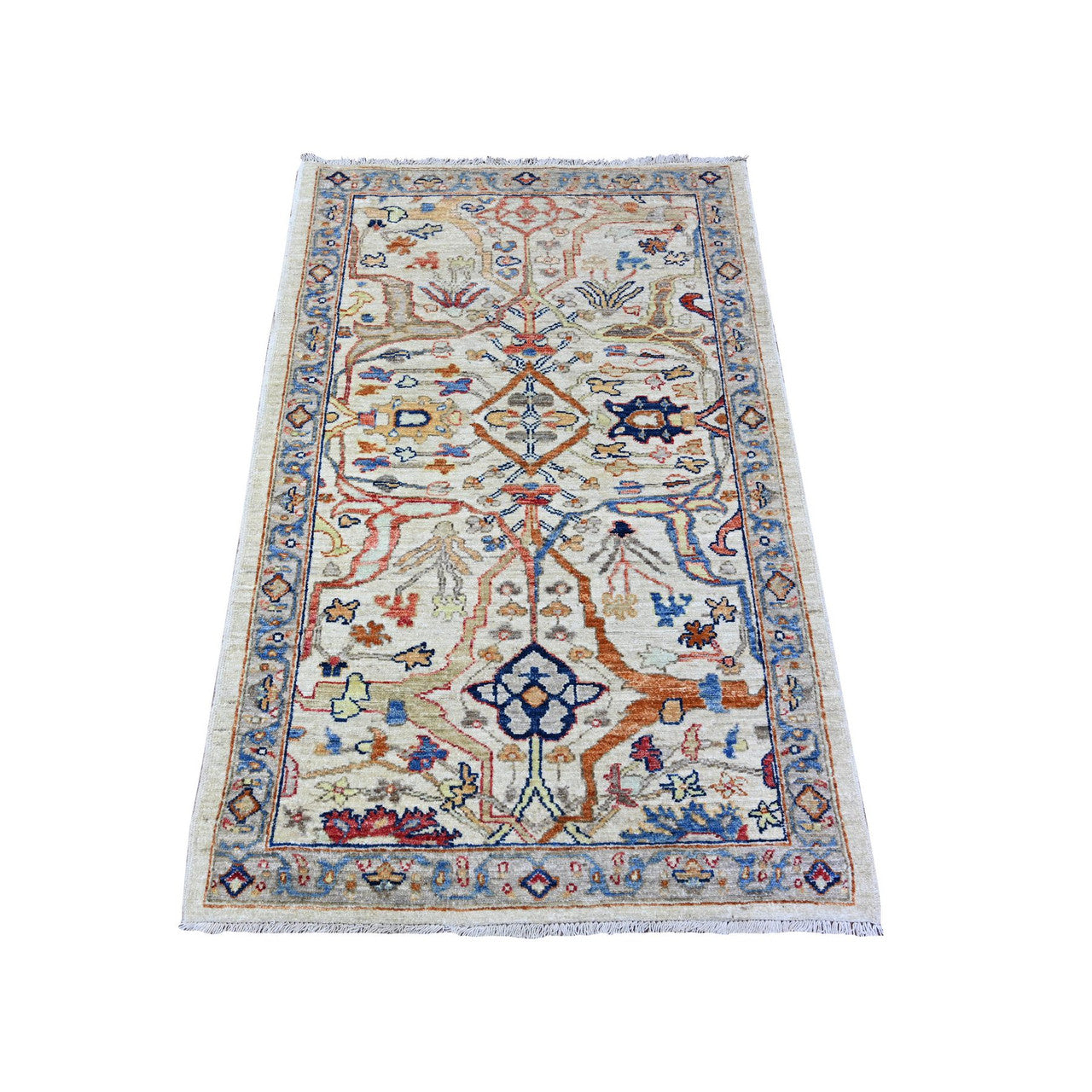 Oushak And Peshawar Wool Hand Knotted Rug Grey Gray 3.1X4.8 -O088337