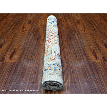 Oushak And Peshawar Wool Hand Knotted Rug Grey Gray 3.1X4.8 -O088337