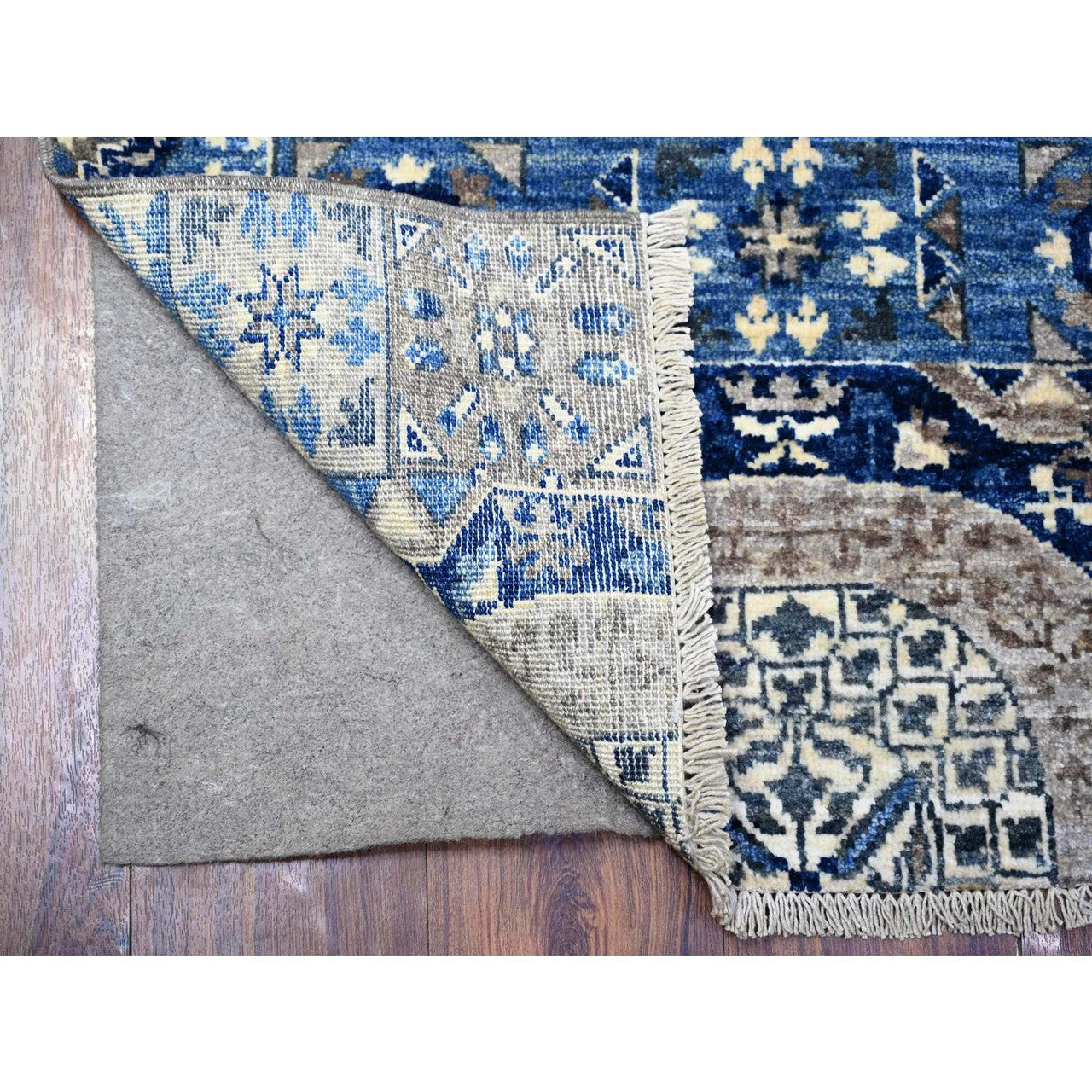 Blue 2'6" x 5'11" Mamluk Hand knotted Wool Rug - Sku: O088339
