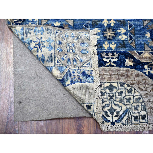 Mamluk Wool Hand Knotted Rug Blue No Border 2.6X5.11 -O088339