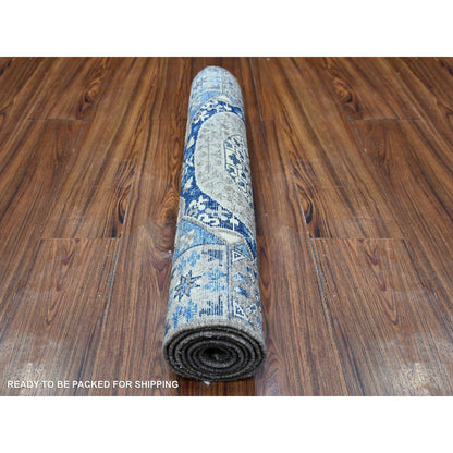 Mamluk Wool Hand Knotted Rug Blue No Border 2.6X5.11 -O088339