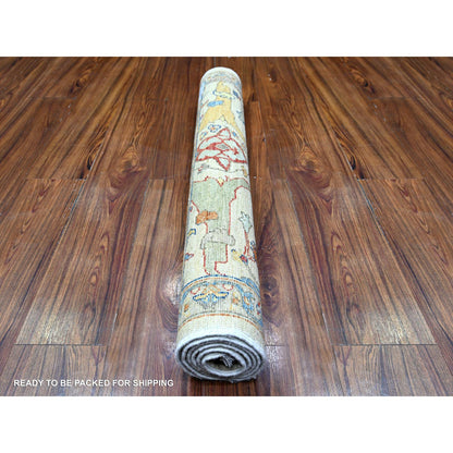 Oushak And Peshawar Wool Hand Knotted Rug Grey Gray 3.1X4.11 -O088340