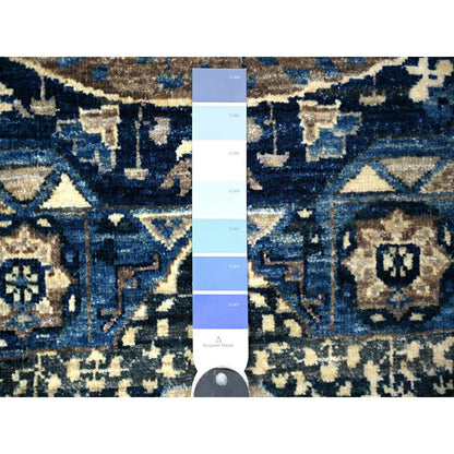 Mamluk Wool Hand Knotted Rug Blue No Border 2.4X6.8 -O088345