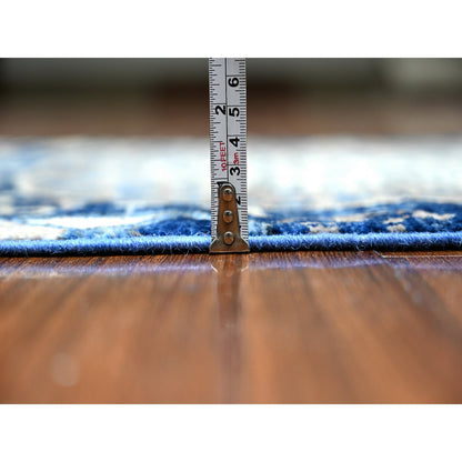 Mamluk Wool Hand Knotted Rug Blue No Border 2.4X6.8 -O088345
