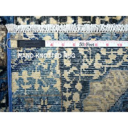 Mamluk Wool Hand Knotted Rug Blue No Border 2.4X6.8 -O088345