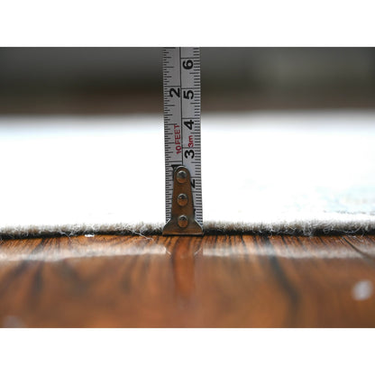 Oushak And Peshawar Wool Hand Knotted Rug Grey Blue 3.0X15.9 -O088347