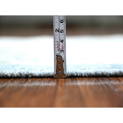 Oushak And Peshawar Wool Hand Knotted Rug Blue White 2.8X10.4 -O088354