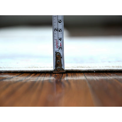 Oushak And Peshawar Wool Hand Knotted Rug Ivory Blue 2.8X9.6 -O088360