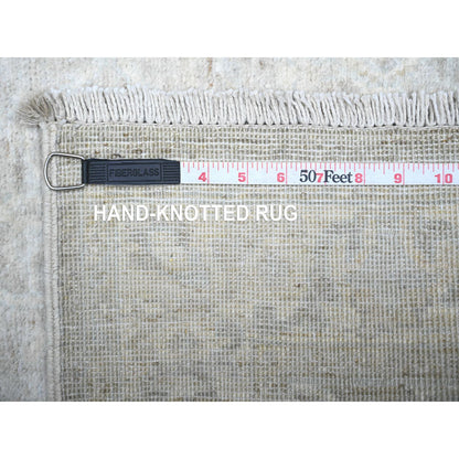 Oushak And Peshawar Wool Hand Knotted Rug Grey Gray 2.6X10.3 -O088361