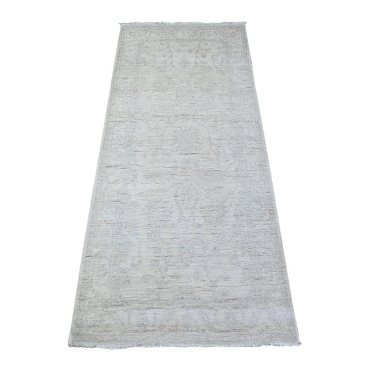 Oushak And Peshawar Wool Hand Knotted Rug Grey Blue 2.6X5.10 -O088363