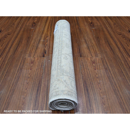 Oushak And Peshawar Wool Hand Knotted Rug Grey Blue 2.6X5.10 -O088363