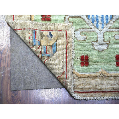 Tribal & Geometric Wool Hand Knotted Rug Grey No Border 2.11X11.4 -O088372