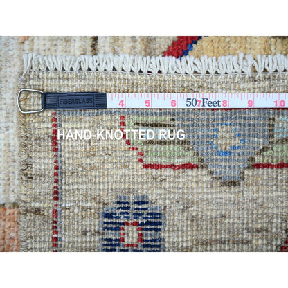 Tribal & Geometric Wool Hand Knotted Rug Grey No Border 2.11X11.4 -O088372