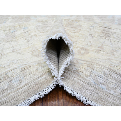 Oushak And Peshawar Wool Hand Knotted Rug Grey Beige 8.9X11.10 -O088378