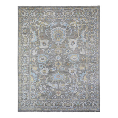 Oushak And Peshawar Wool Hand Knotted Rug Grey Gray 9.1X11.7 -O088383