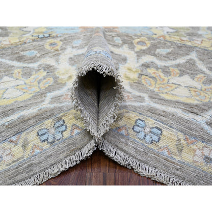 Oushak And Peshawar Wool Hand Knotted Rug Grey Gray 9.1X11.7 -O088383