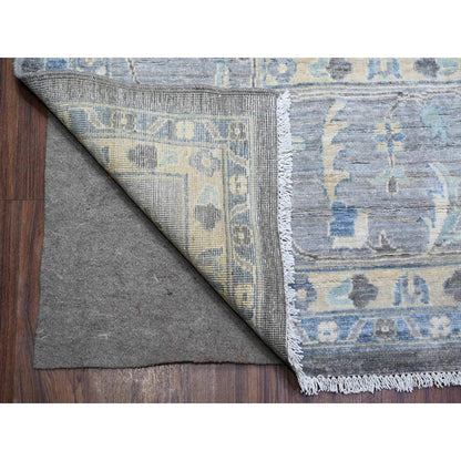 Oushak And Peshawar Wool Hand Knotted Rug Grey Gray 9.11X13.6 -O088385