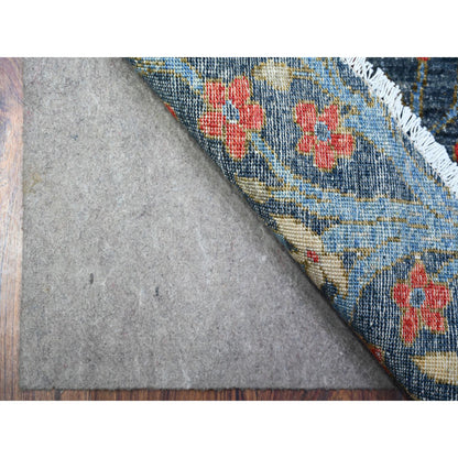 Oushak And Peshawar Wool Hand Knotted Rug Blue No Border 7.7X7.10 -O088400