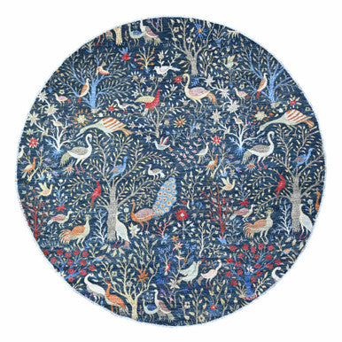 Oushak And Peshawar Wool Hand Knotted Rug Blue No Border 9.5X9.6 -O088401