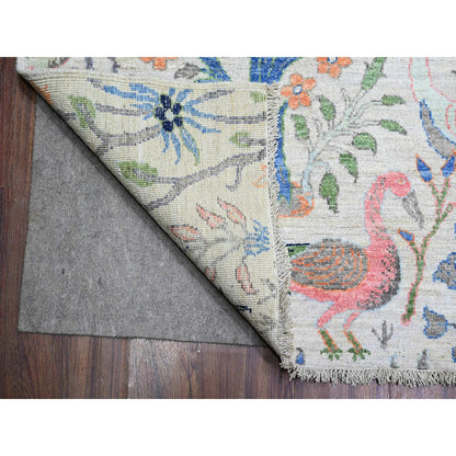 Oushak And Peshawar Wool Hand Knotted Rug Ivory No Border 10.3X13.9 -O088402