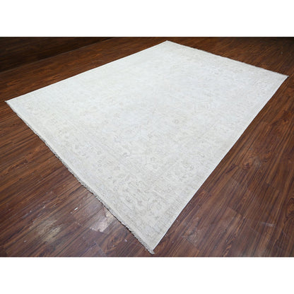 Oushak And Peshawar Wool Hand Knotted Rug Grey Gray 8.8X12.0 -O088412