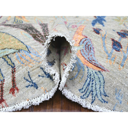 Oushak And Peshawar Wool Hand Knotted Rug Grey No Border 8.1X8.2 -O088413