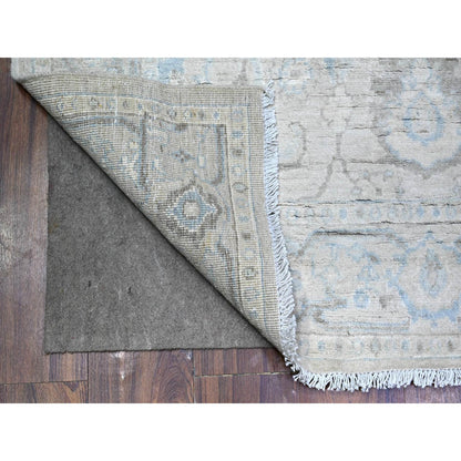 Oushak And Peshawar Wool Hand Knotted Rug Grey Gray 4.1X9.9 -O088421
