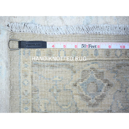 Oushak And Peshawar Wool Hand Knotted Rug Grey Gray 4.1X9.9 -O088421