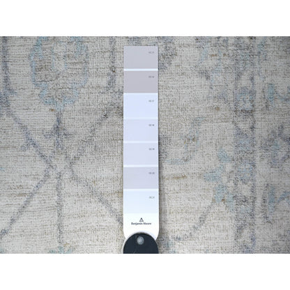 Oushak And Peshawar Wool Hand Knotted Rug Grey Gray 2.10X5.0 -O088422