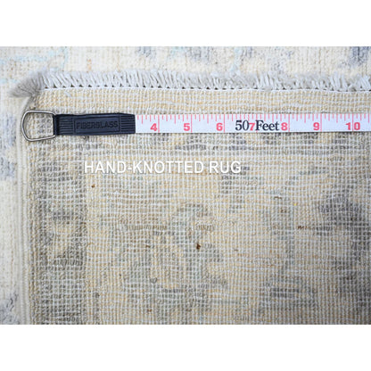 Oushak And Peshawar Wool Hand Knotted Rug Grey Gray 2.10X5.0 -O088422
