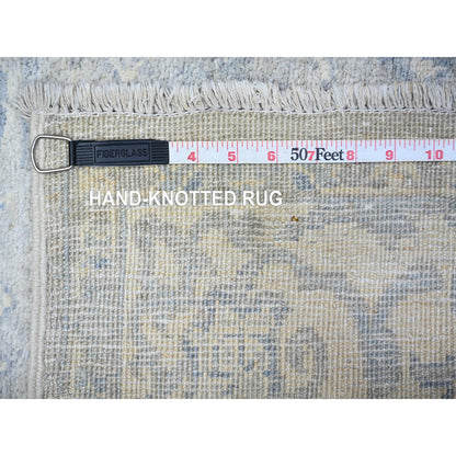 Oushak And Peshawar Wool Hand Knotted Rug Blue Beige 4.0X6.0 -O088423