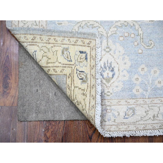 Oushak And Peshawar Wool Hand Knotted Rug Blue Ivory 2.1X3.0 -O088428