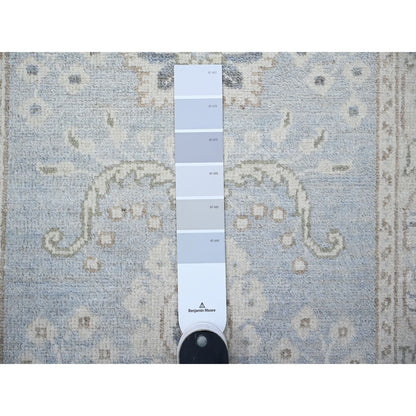 Oushak And Peshawar Wool Hand Knotted Rug Blue Ivory 2.1X3.0 -O088428