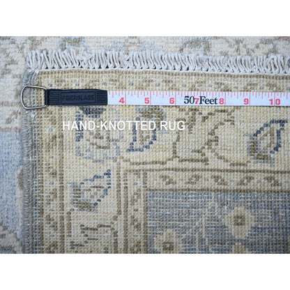Oushak And Peshawar Wool Hand Knotted Rug Blue Ivory 2.1X3.0 -O088428