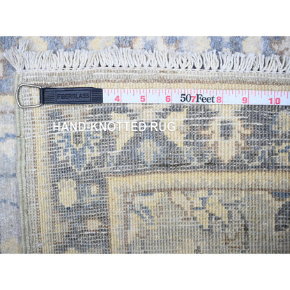 Oushak And Peshawar Wool Hand Knotted Rug Grey Blue 1.10X3.0 -O088429