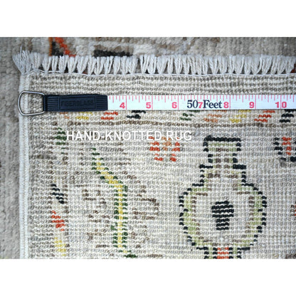 Oushak And Peshawar Wool Hand Knotted Rug Grey Gray 4.1X9.6 -O088437