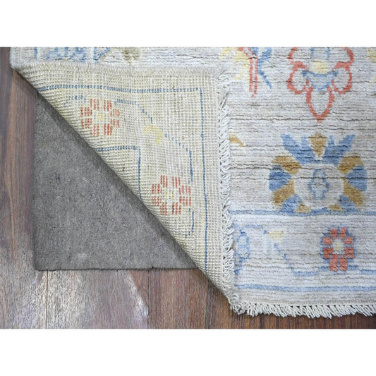 Oushak And Peshawar Wool Hand Knotted Rug Grey Gray 3.1X4.10 -O088446