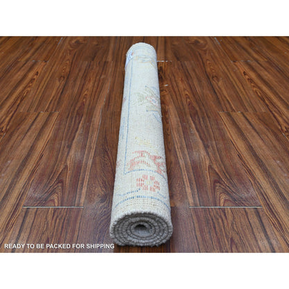 Oushak And Peshawar Wool Hand Knotted Rug Grey Gray 3.1X4.10 -O088446